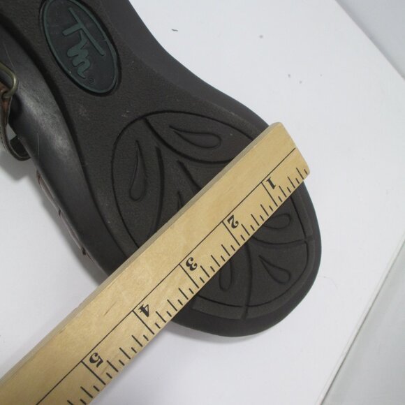 Thom McAn Womens Brown Leather Sandals Size 8W Closed Heel - Picture 11 of 11